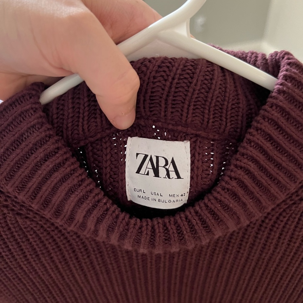 Zara men’s burgundy sweater/mock neck.